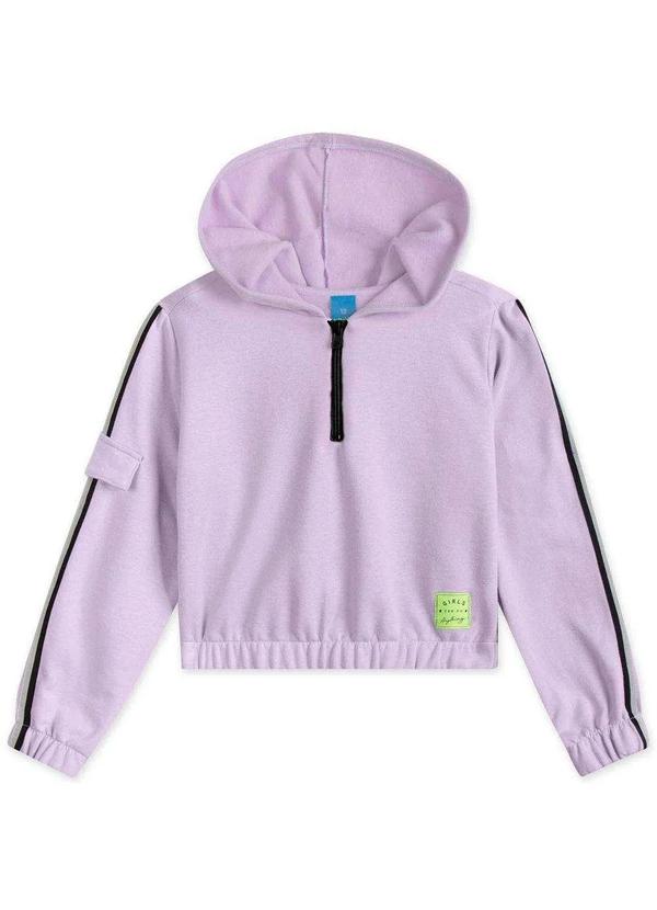 Marisol - Blusão Hapier Infantil de Moletom com Capuz Lilás