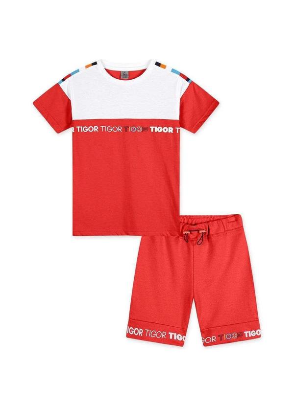Tigor T Tigre - Conjunto Tigor T. Tigre Curto Moletom Infantil - 10210408i Vermelho