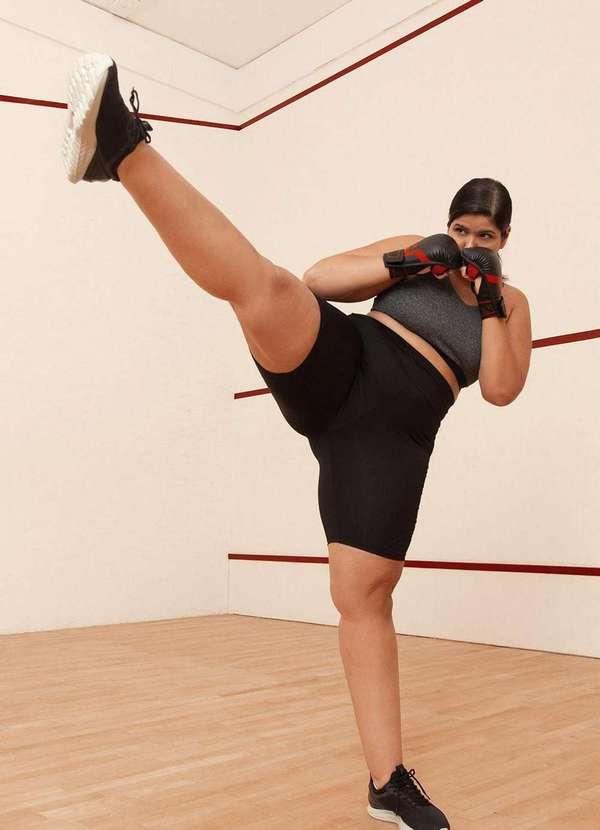 Bold Fit - Bermuda Detalhe Tule Plus Size Preto