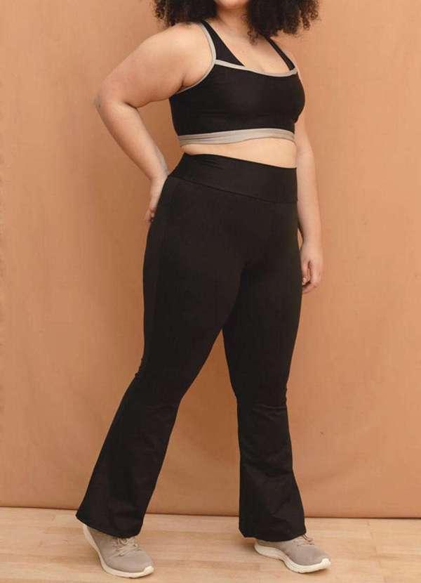 Bold Fit - Calça Flare Bailarina Plus Size Preto 2