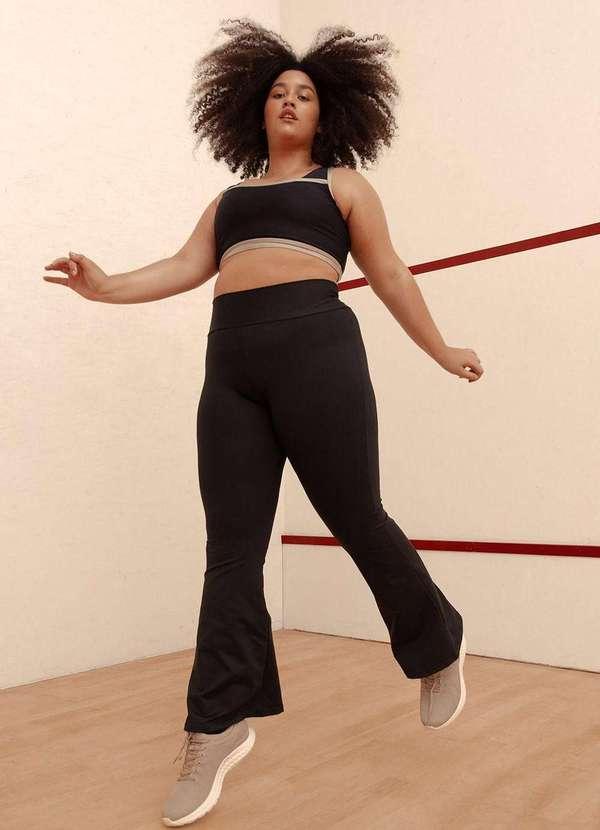 Bold Fit - Calça Flare Bailarina Plus Size Preto