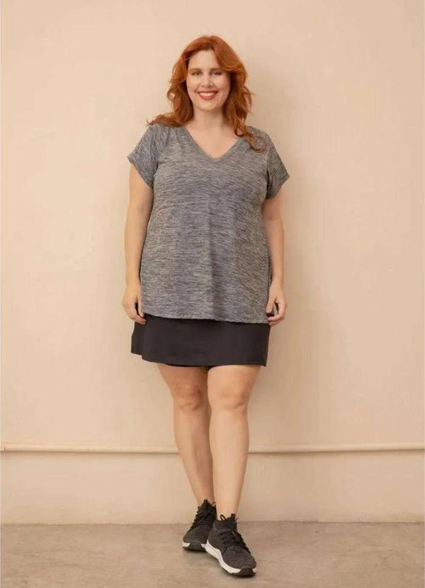 Bold Fit - Camiseta Poliamida Plus Size Cinza