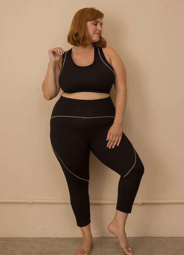 Bold Fit - Top Trançador Plus Size Preto