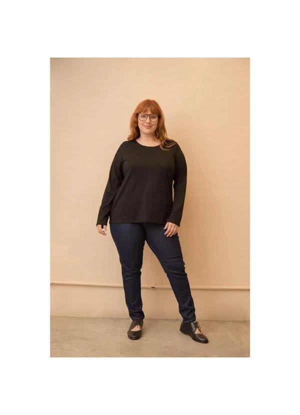 Wee! - Blusa 100 Algodão Manga Longa Plus Size Preto 3