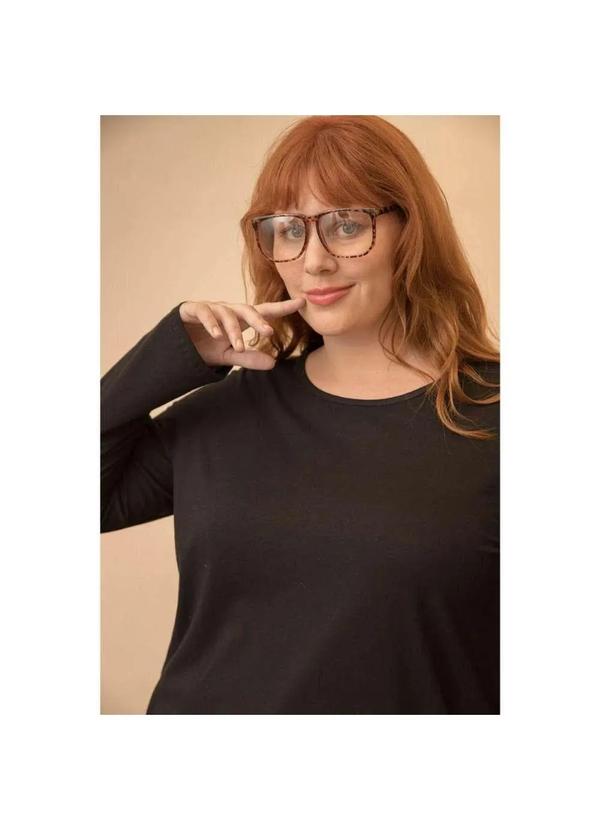 Wee! - Blusa 100 Algodão Manga Longa Plus Size Preto 5