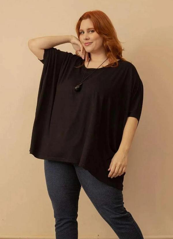 Bold - Blusa Ampla Plus Size Preto 2