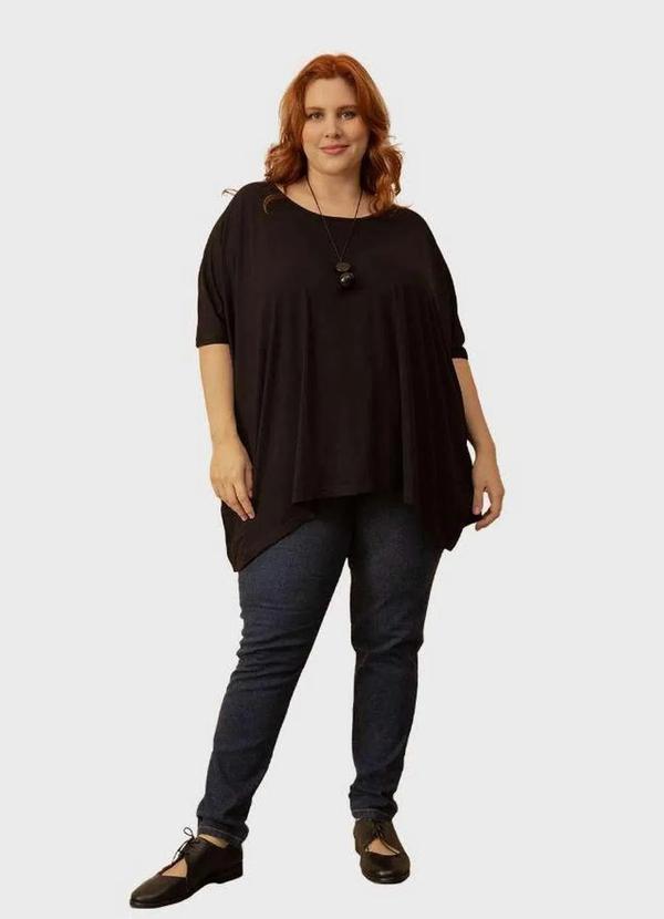 Bold - Blusa Ampla Plus Size Preto 1