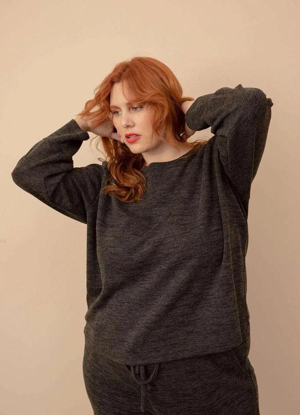 Bold - Blusa Giovana Plus Size Cinza