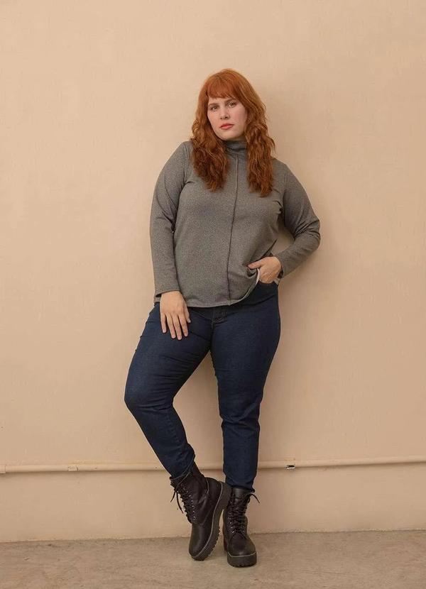 Bold - Blusa Moletinho Overlouco Plus Size Cinza