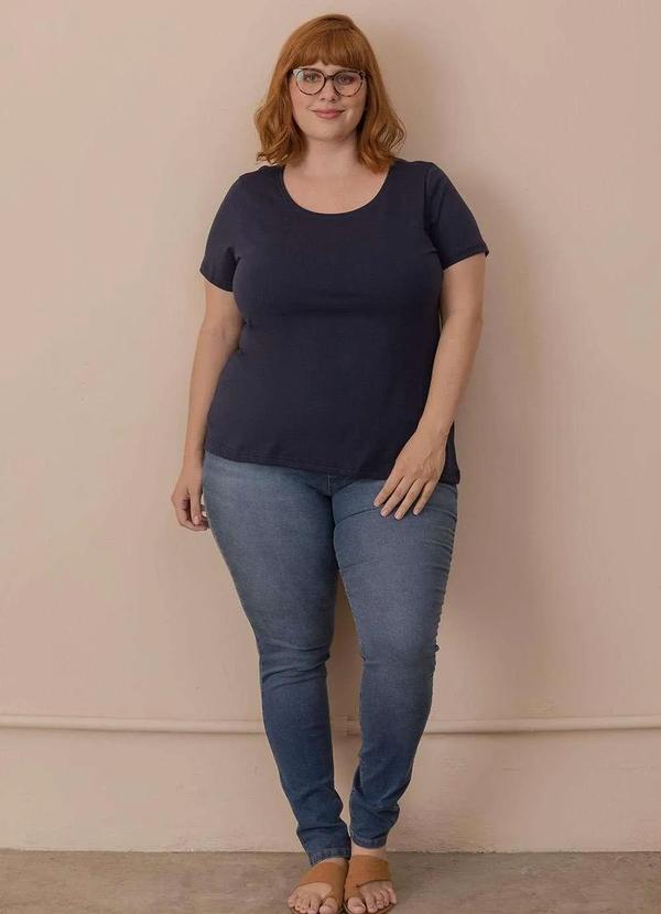 Wee! - Camiseta Básica Algodão Plus Size Azul 4