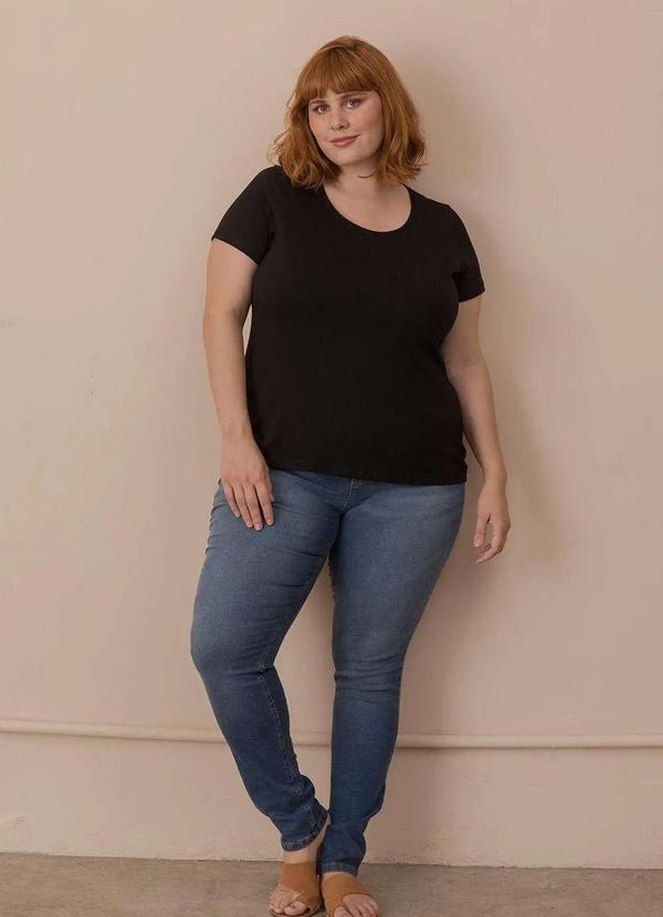 Wee! - Camiseta Básica Algodão Plus Size Preto 2