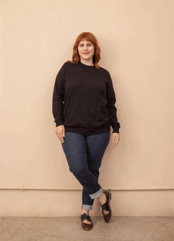 Wee! - Sueter Tricô Plus Size Preto