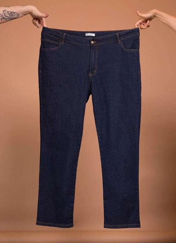 Bold - Calça Jeans Reta Cintura Média Plus Size Azul 5