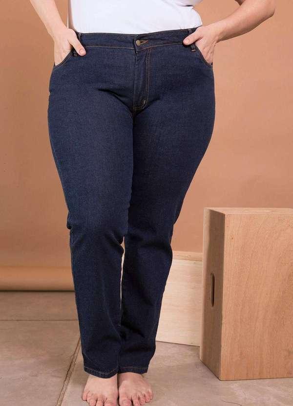 Bold - Calça Jeans Reta Cintura Média Plus Size Azul 2