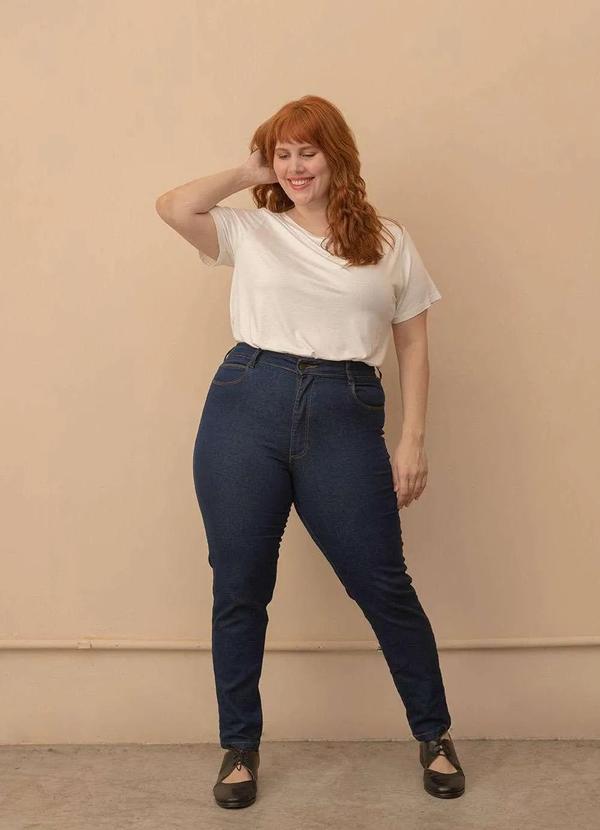Bold - Calça Jeans Skinny Cintura Média Plus Size Azul 3