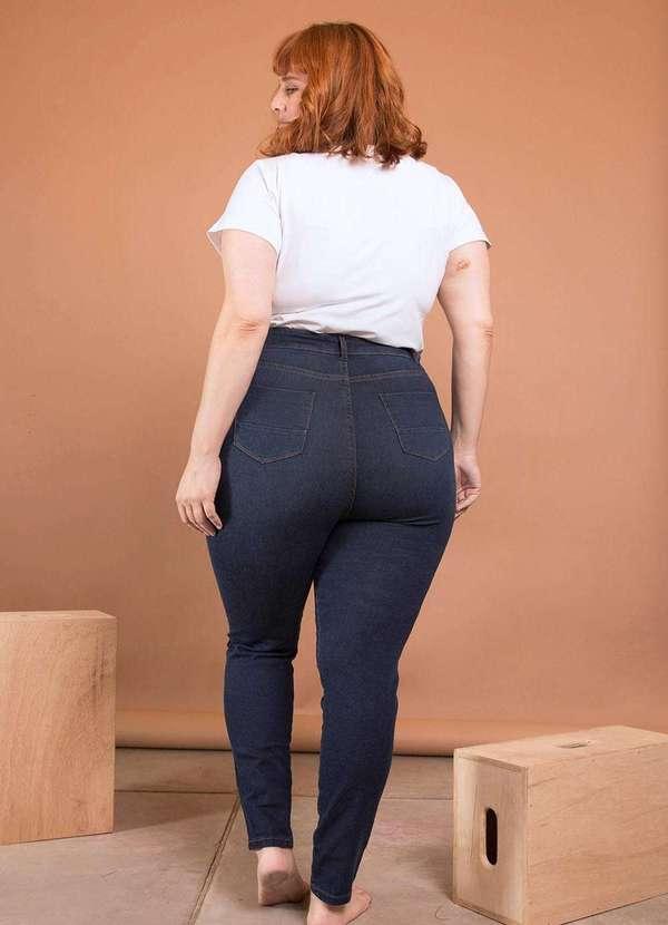 Bold - Calça Jeans Skinny Comfort Cintura Alta Plus Size Azul