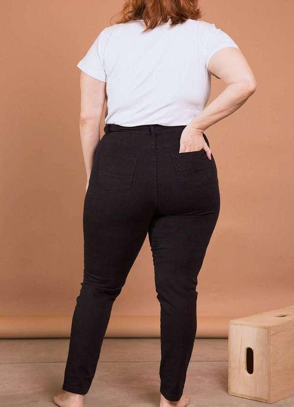 Bold - Calça Jeans Skinny Comfort Cintura Alta Plus Size Preto 7