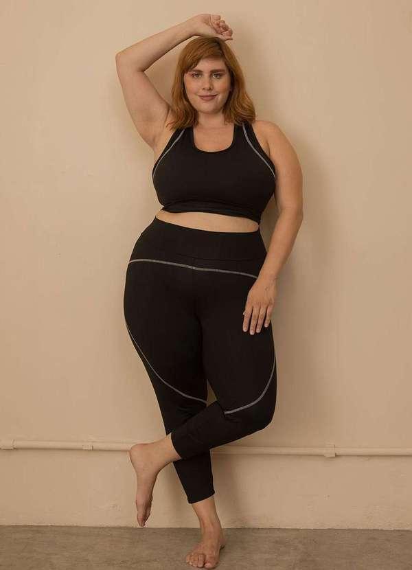 Bold Fit - Calça Legging Trançador Plus Size Preto 2