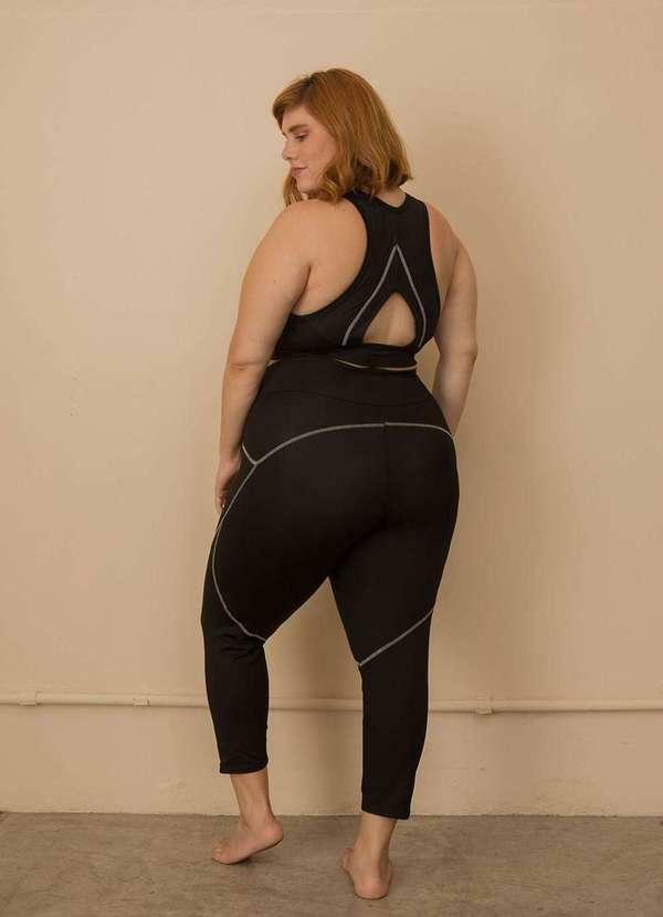 Bold Fit - Calça Legging Trançador Plus Size Preto 3