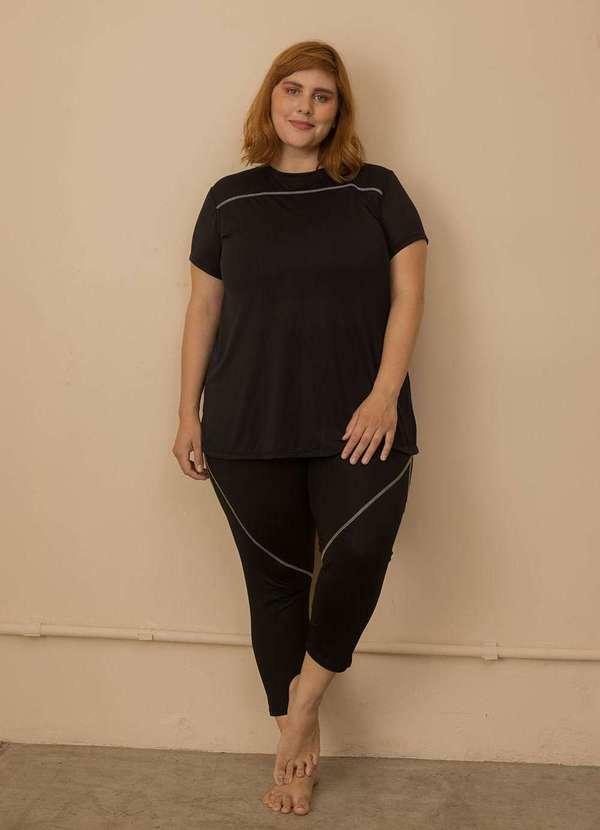 Bold Fit - Calça Legging Trançador Plus Size Preto 4