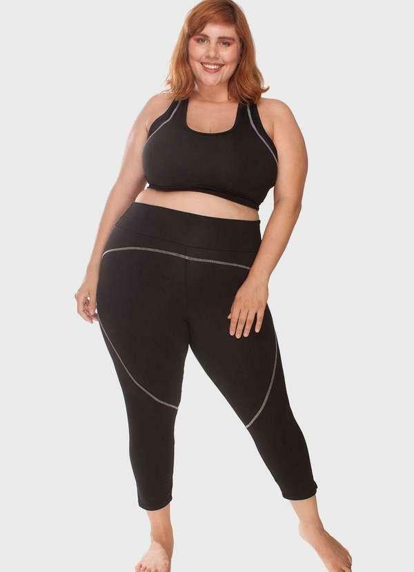 Bold Fit - Calça Legging Trançador Plus Size Preto 5