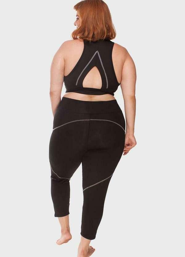 Bold Fit - Calça Legging Trançador Plus Size Preto 6