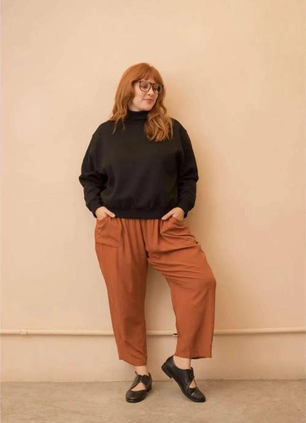 Bold - Calça Viscose Glória Plus Size Marrom 6