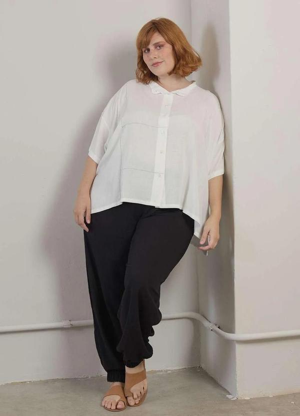 Bold - Camisa Débora com Pespontos Plus Size Branco 8
