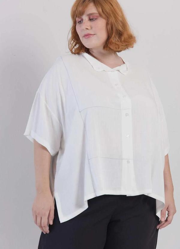 Bold - Camisa Débora com Pespontos Plus Size Branco 5