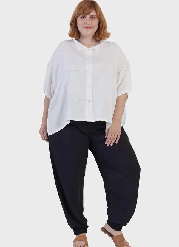 Bold - Camisa Débora com Pespontos Plus Size Branco 3