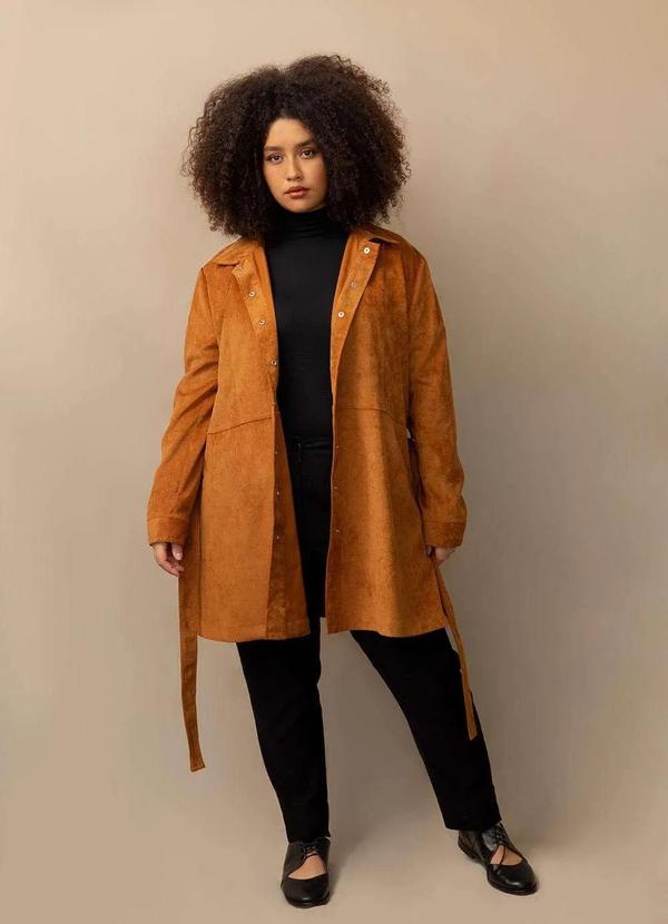 Bold - Parka Alfaiataria Veludo Cotelê Plus Size Amarelo 2