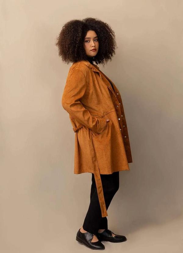 Bold - Parka Alfaiataria Veludo Cotelê Plus Size Amarelo 5