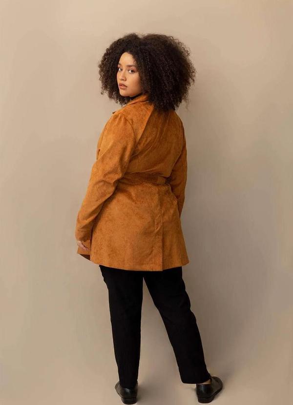 Bold - Parka Alfaiataria Veludo Cotelê Plus Size Amarelo 6