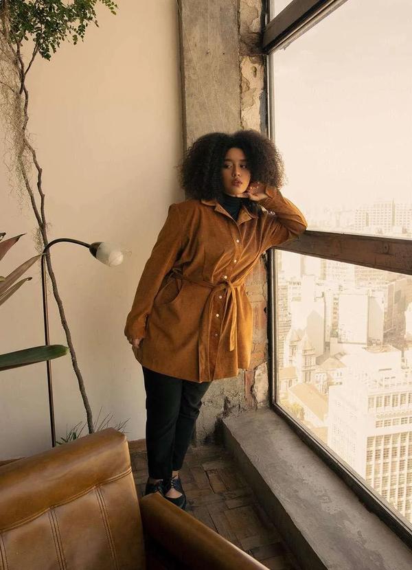 Bold - Parka Alfaiataria Veludo Cotelê Plus Size Amarelo 8