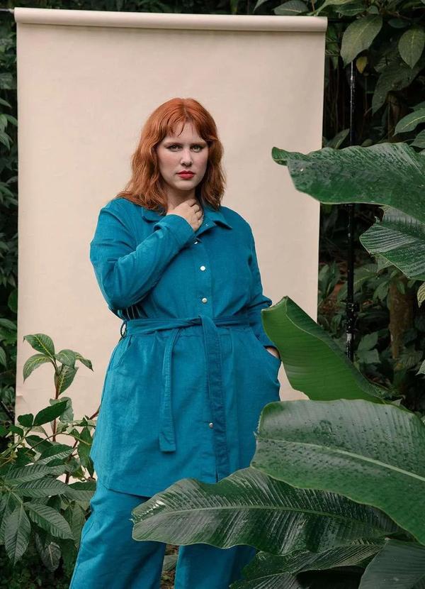 Bold - Parka Alfaitaria Veludo Cotelê Plus Size Azul