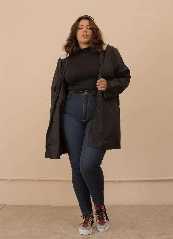 Bold - Parka Nina Corta-Vento Plus Size Preto