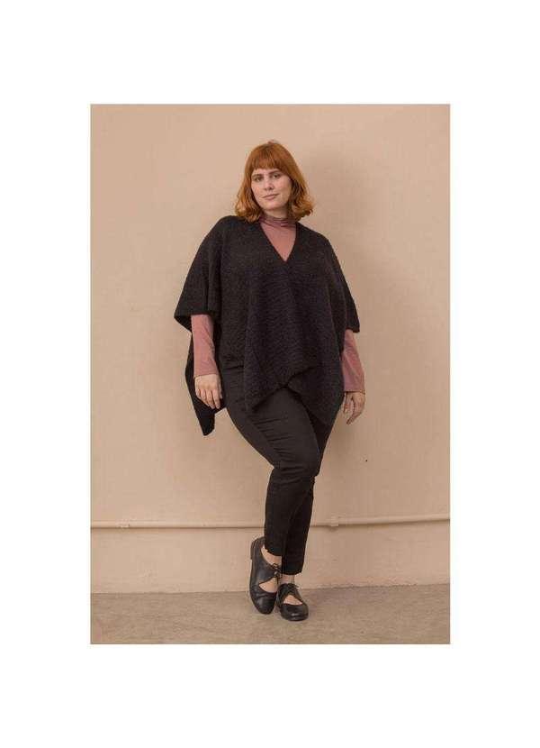 Bold - Tricô Pashmina Plus Size Preto