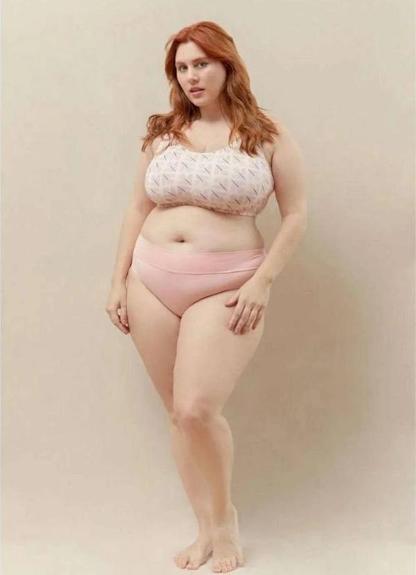 2rios - Calcinha Cós Duplo e Fru Fru Plus Size Rosa