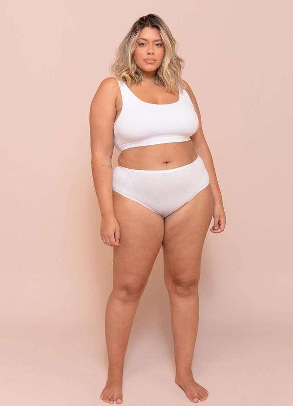 Bold Intimates - Calcinha Cotton Plus Size Branco