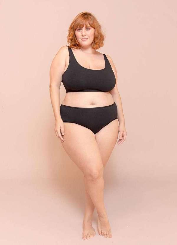 Bold Intimates - Calcinha Cotton Plus Size Preto