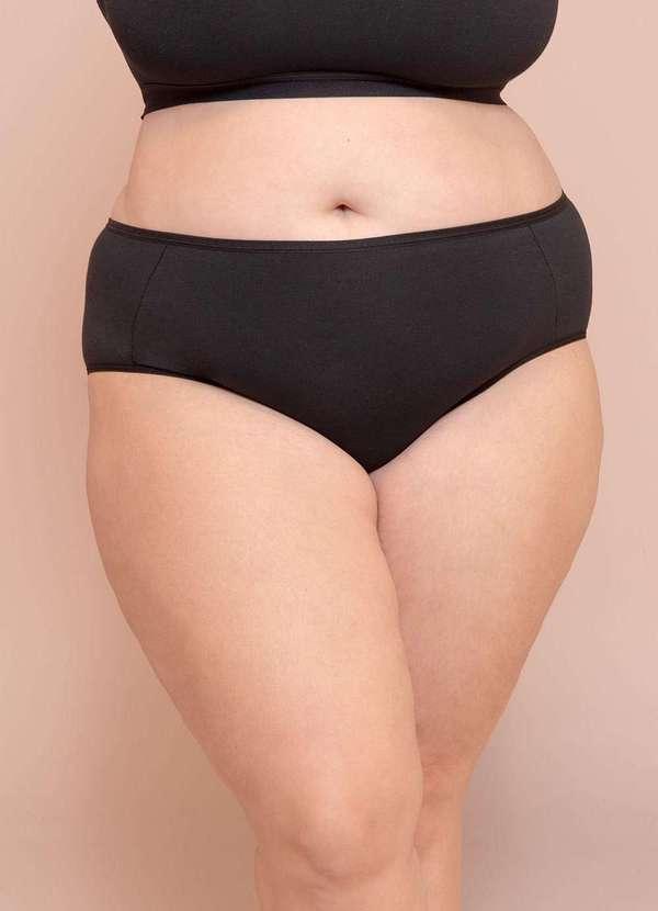 Bold Intimates - Calcinha Cotton Plus Size Preto 2