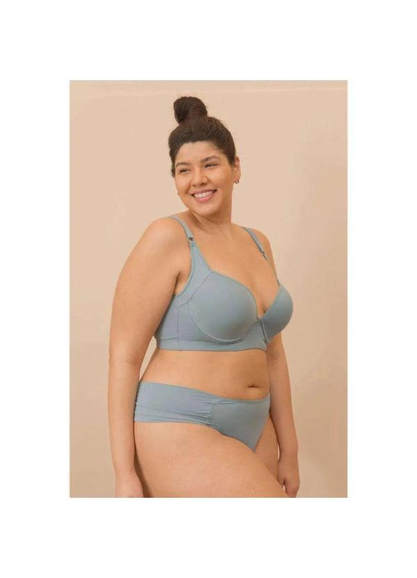 2rios - Calcinha Fio Dental Lateral Drapeada Plus Size Azul