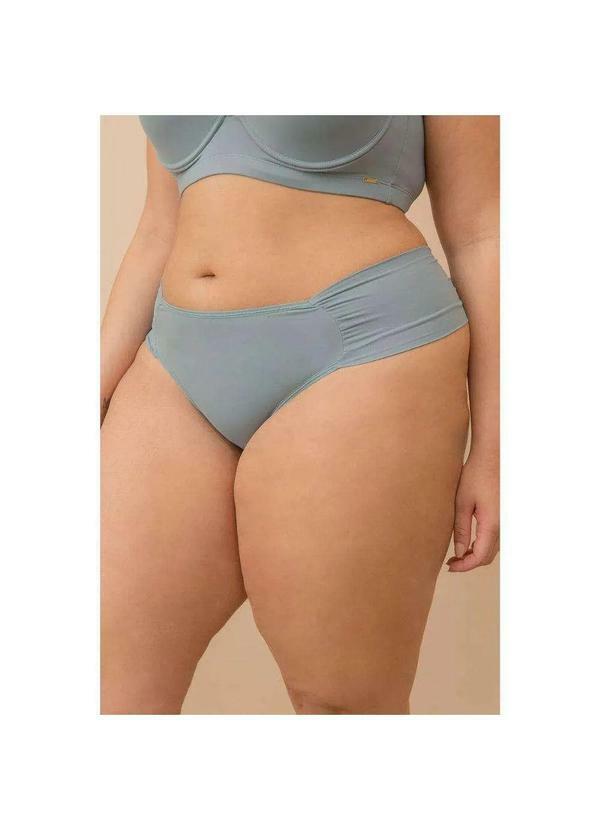 2rios - Calcinha Fio Dental Lateral Drapeada Plus Size Azul 3