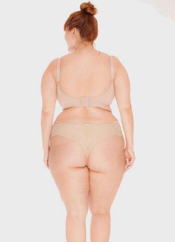 2rios - Calcinha Fio Dental Lateral Drapeada Plus Size Bege 4