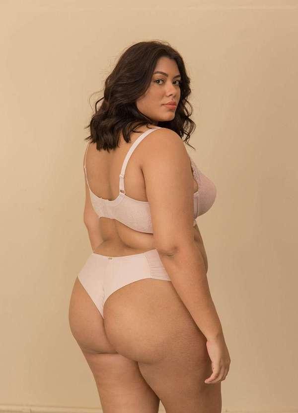 2rios - Calcinha Fio Dental Lateral Drapeada Plus Size Rosa 3