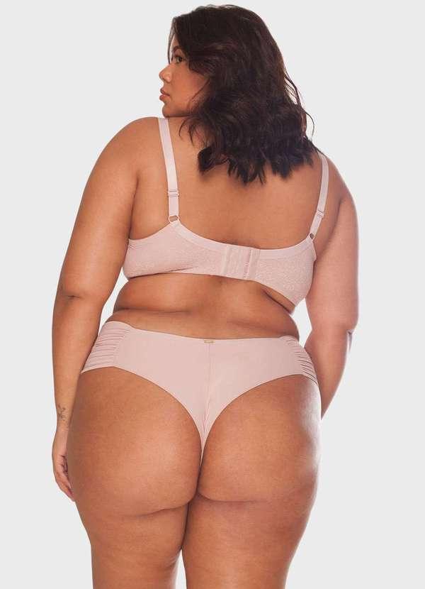 2rios - Calcinha Fio Dental Lateral Drapeada Plus Size Rosa 7