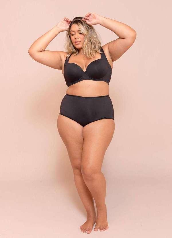 Bold Intimates - Calcinha Hot Pants Alta Compressão Plus Size Preto