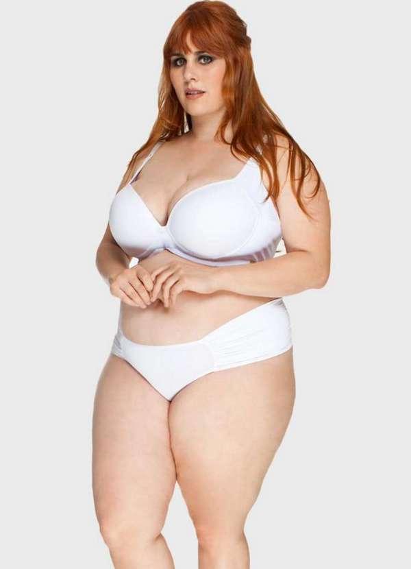 2rios - Calcinha Lateral Drapeada Plus Size Branco
