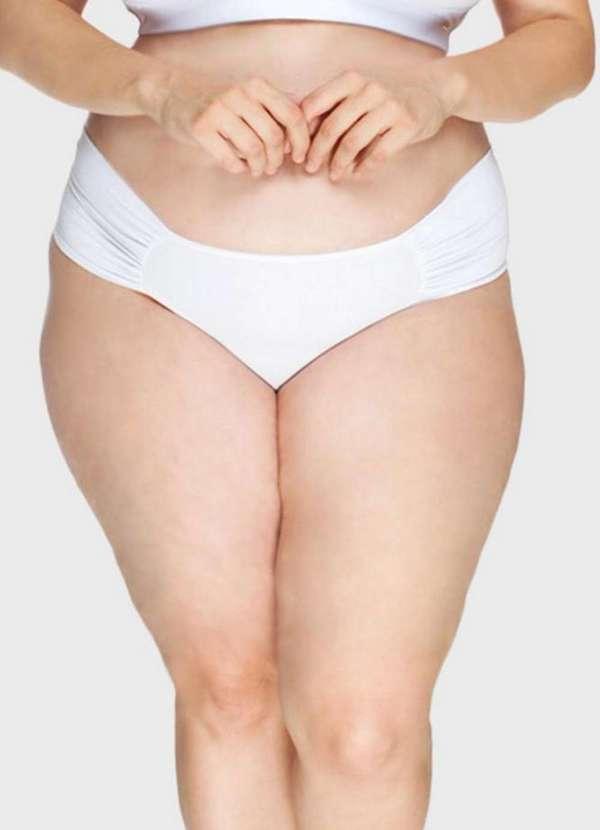 2rios - Calcinha Lateral Drapeada Plus Size Branco 2