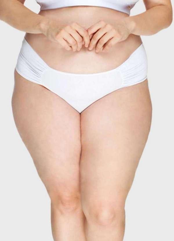 2rios - Calcinha Lateral Drapeada Plus Size Branco 5